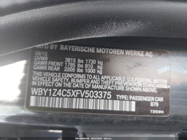 2015 BMW I3 WBY1Z4C5XFV503375 Photo 8