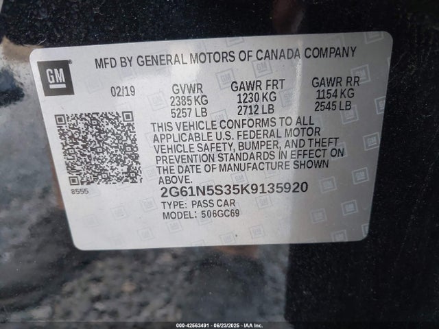 2019 CADILLAC XTS 2G61N5S35K9135920 Photo 8
