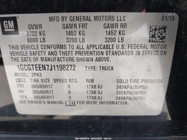1GCGTEEN7J1198272 Chevrolet lg2 - di: direct injection, vvt: variable valve timing, alum, var2, gen2