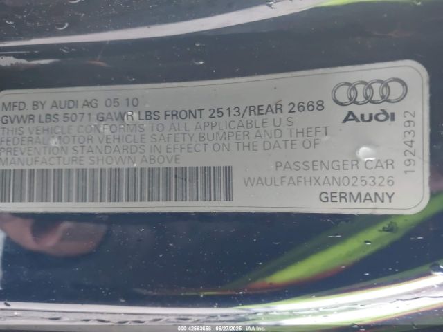 2010 AUDI A5 WAULFAFHXAN025326 Photo 8