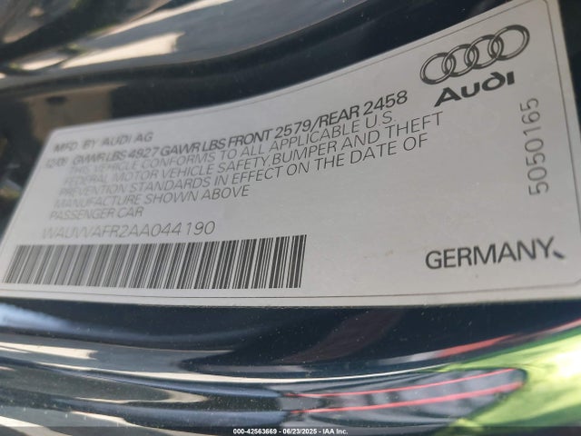 2010 AUDI S5 WAUVVAFR2AA044190 Photo 8