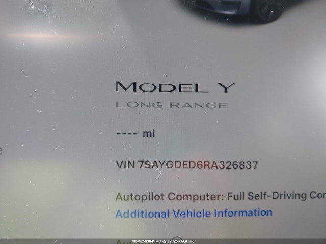7SAYGDED6RA326837 Tesla 2024