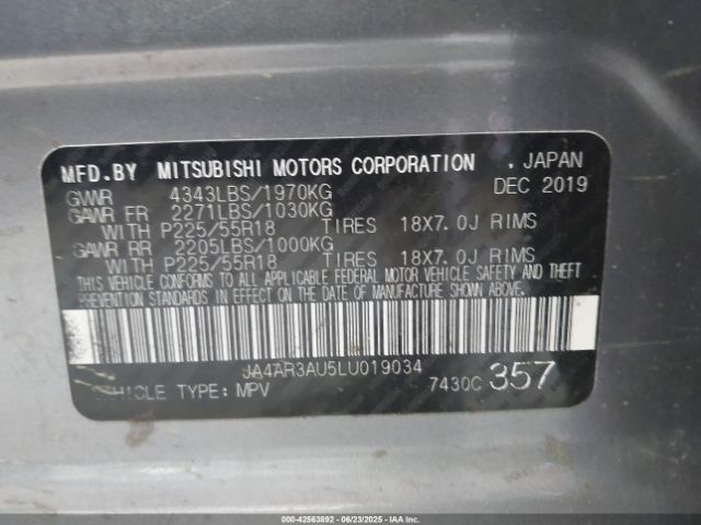 2020 MITSUBISHI OUTLANDER SPORT JA4AR3AU5LU019034 Photo 8
