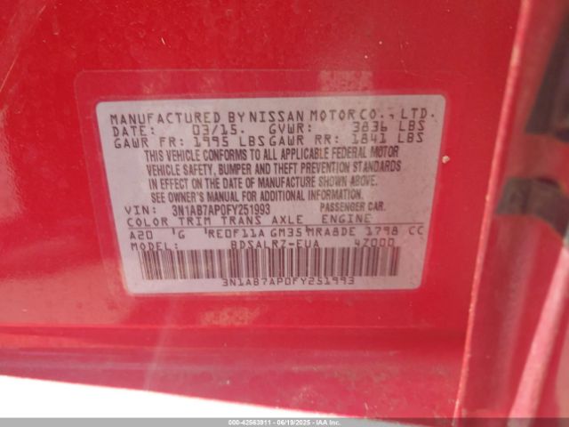 3N1AB7AP0FY251993 Nissan Sentra