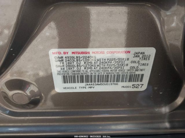 2012 MITSUBISHI OUTLANDER JA4AS3AW5CU019766 Photo 8