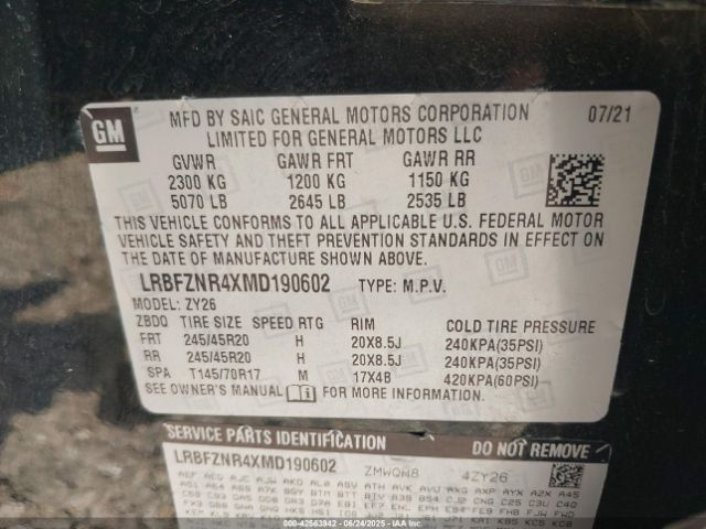 2021 BUICK ENVISION LRBFZNR4XMD190602 Photo 8