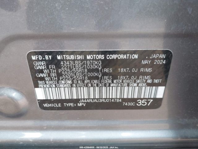 2024 MITSUBISHI OUTLANDER SPORT JA4ARUAU3RU014784 Photo 8