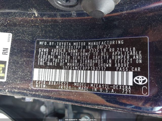 2023 TOYOTA COROLLA 5YFS4MCE8PP163717 Photo 8