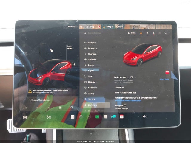 5YJ3E1EB7KF387178 Tesla MODEL 3