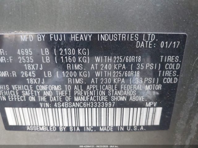 4S4BSANC6H3333997 Subaru u5
