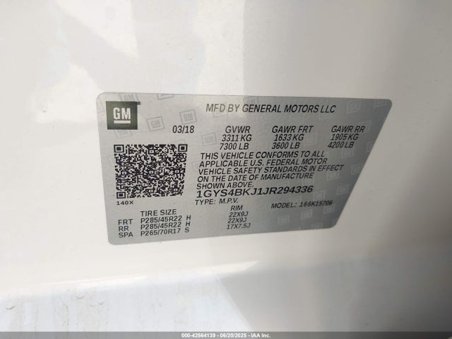 2018 CADILLAC ESCALADE 1GYS4BKJ1JR294336 Photo 8
