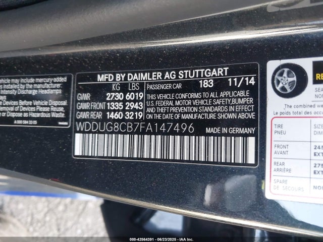 Mercedes-Benz 2015 2015 WDDUG8CB7FA147496 Image 9