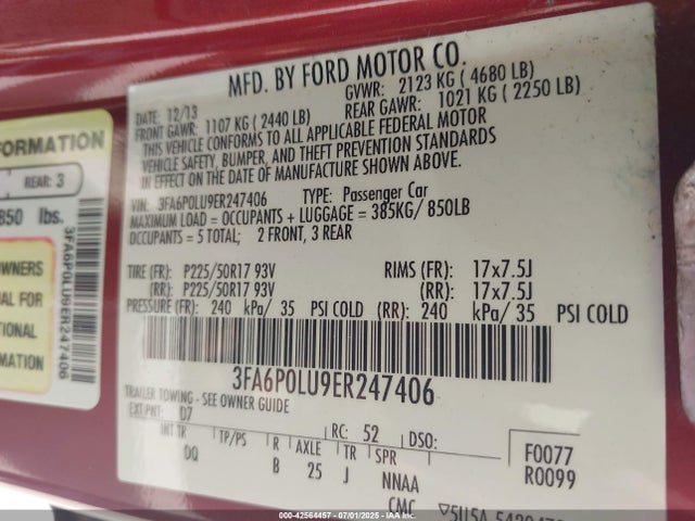 Ford 2014 2014 3FA6P0LU9ER247406 Image 9