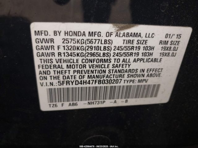 2015 ACURA MDX 5FRYD4H47FB030207 Photo 8