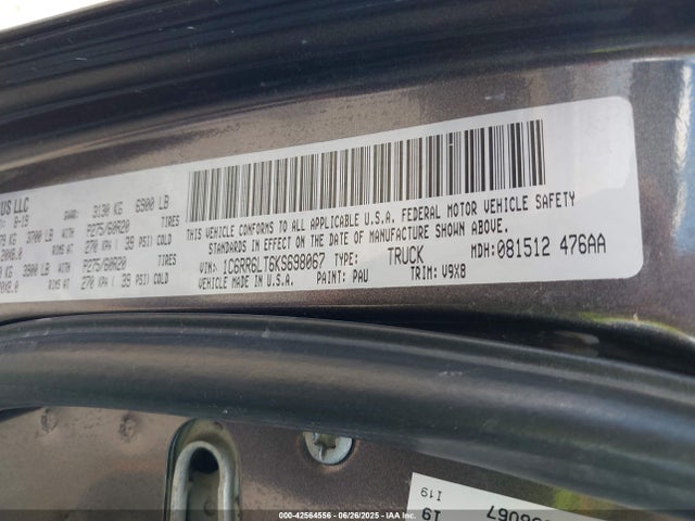 RAM 1500 2019 1C6RR6LT6KS698067 Image 9
