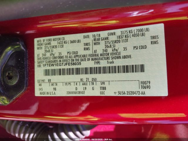 2018 FORD F-150 1FTEW1EG7JFE58035 Photo 8