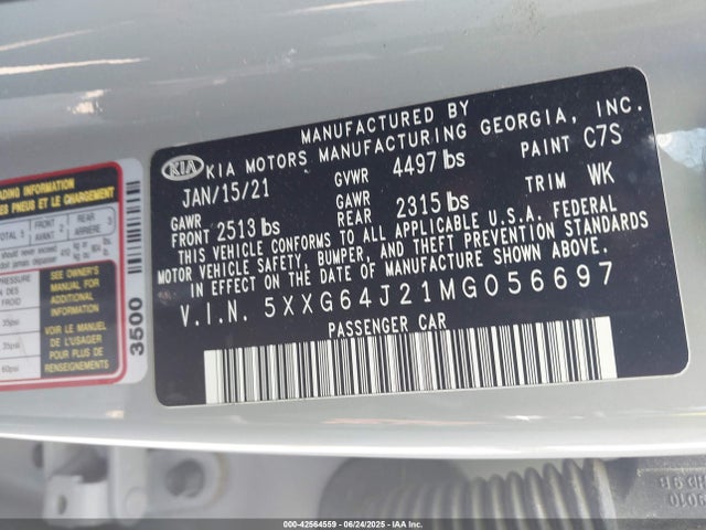5XXG64J21MG056697 KIA t-gdi gamma ii