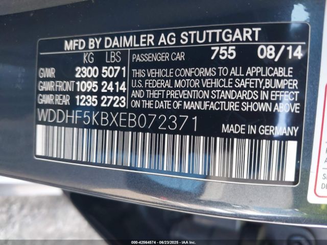 WDDHF5KBXEB072371 Mercedes-Benz 2014