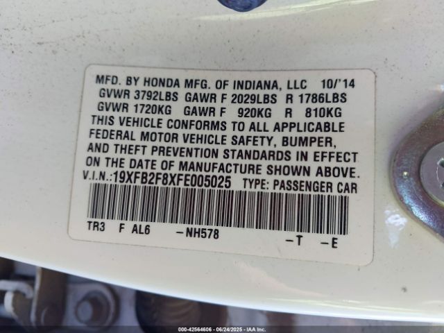 19XFB2F8XFE005025 Honda r18z1