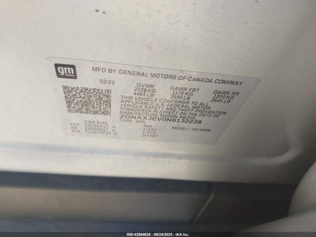 2022 CHEVROLET EQUINOX 2GNAXJEV0N6132238 Photo 8