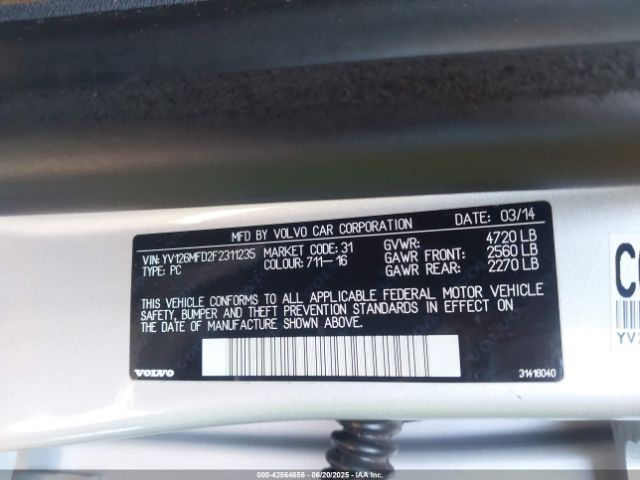 2015 VOLVO S60 YV126MFD2F2311235 Photo 8