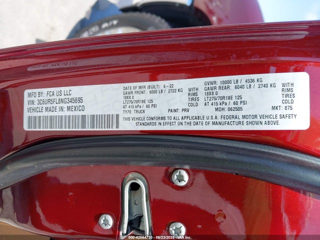 3C6UR5FL8NG345695 RAM 2500