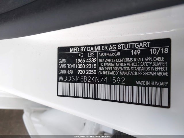 Mercedes-Benz m270 2019 WDDSJ4EB2KN741592 Image 9