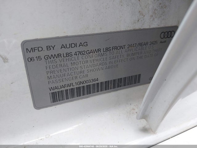 2016 AUDI A4 WAUAFAFL1GN003364 Photo 8
