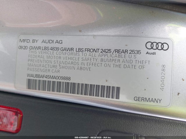 Audi 40 tfsi (2.0t) 2021 WAUBBAF45MA009888 Image 9