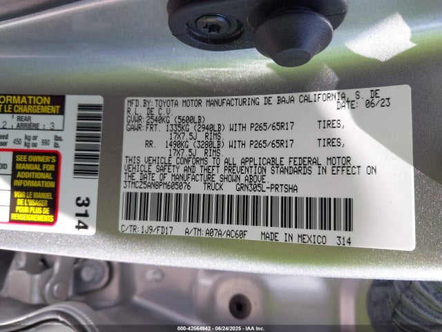 Toyota 2gr-fks 2023 3TMCZ5AN8PM605076 Image 9