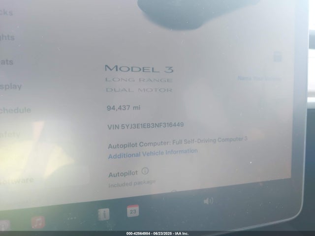 2022 TESLA MODEL 3 5YJ3E1EB3NF316449 Photo 6