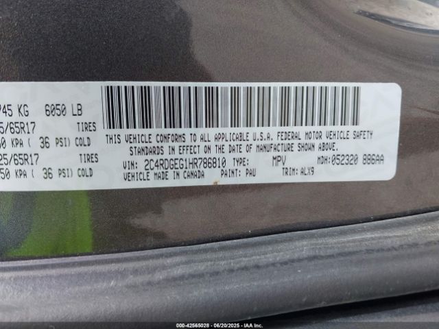 2017 DODGE GRAND CARAVAN 2C4RDGEG1HR786810 Photo 8