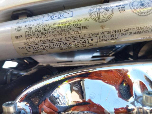 2003 HARLEY-DAVIDSON VRSCA 1HD1HAZ423K833041 Photo 9