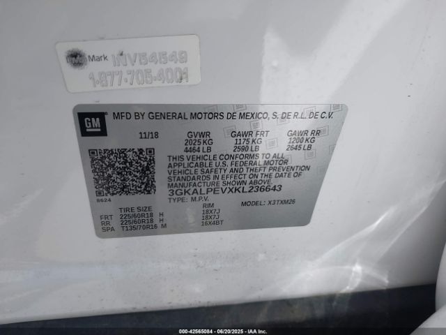 2019 GMC TERRAIN 3GKALPEVXKL236643 Photo 8