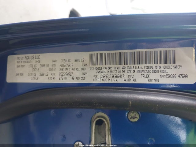 RAM 2019 2019 1C6RR7LT3KS634171 Image 9