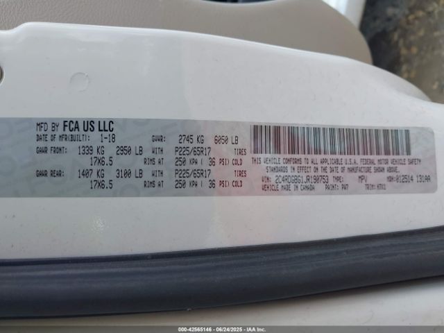 2018 DODGE GRAND CARAVAN 2C4RDGBG1JR190753 Photo 8