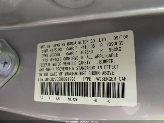 2009 ACURA TSX JH4CU26659C021798 Photo 8