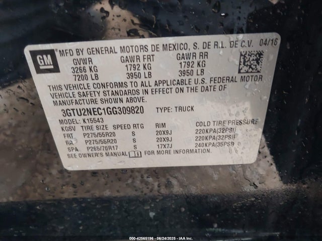 3GTU2NEC1GG309820 GMC l83 - sidi, vvt, afm, e85 max, aluminum