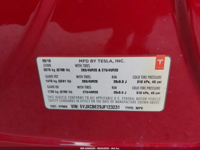2018 TESLA MODEL X 5YJXCBE29JF123231 Photo 8