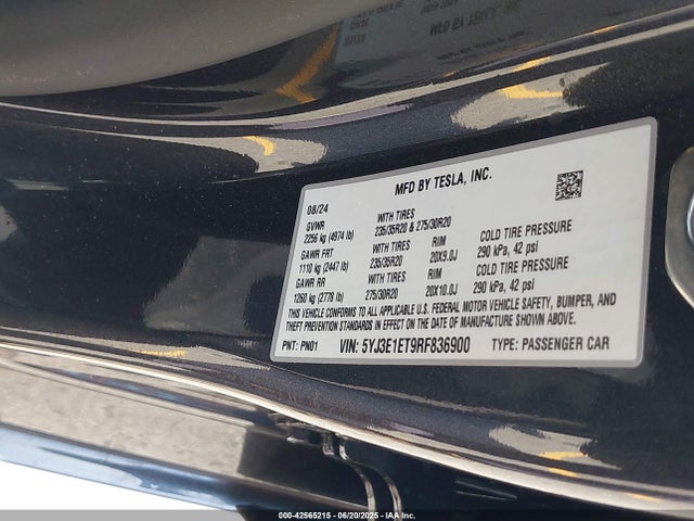 2024 TESLA MODEL 3 5YJ3E1ET9RF836900 Photo 8