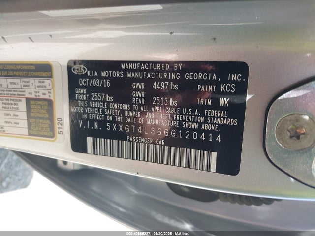 5XXGT4L36GG120414 KIA t-gdi theta ii