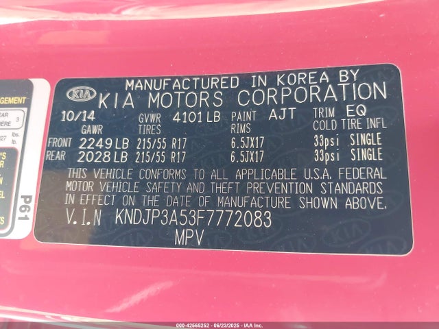 KIA dohc gdi nu 2015 KNDJP3A53F7772083 Image 9