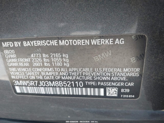2021 BMW 330I 3MW5R7J03M8B52110 Photo 8