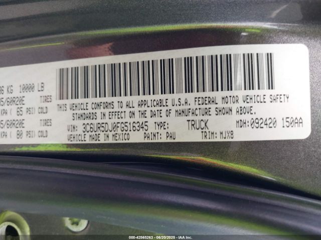 3C6UR5DJ0FG516345 RAM 2015