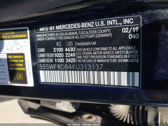 55SWF8DB4KU313137 Mercedes-Benz m264
