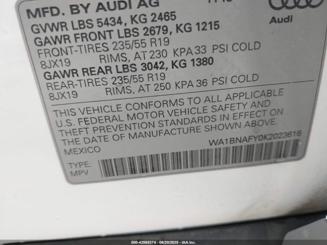 2019 AUDI Q5 WA1BNAFY0K2023616 Photo 8