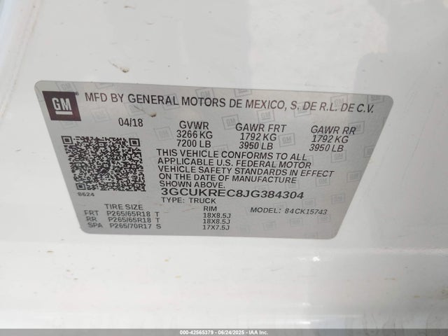 3GCUKREC8JG384304 Chevrolet l83 - sidi: spark ignited direct injection, vvt: variable valve timing, afm, e85 max, alum