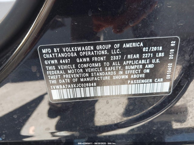 Volkswagen 2.0 tsi 2018 1VWBA7A3XJC026948 Image 9