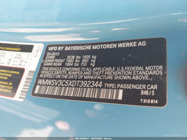 2013 MINI HARDTOP WMWSV3C5XDT392344 Photo 8