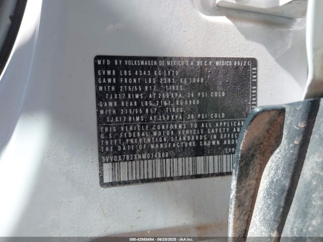 2022 VOLKSWAGEN TAOS 3VVDX7B2XNM014868 Photo 8